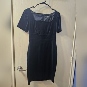 J. Crew Black Velvet Women's Sheat  Dress Sz 4